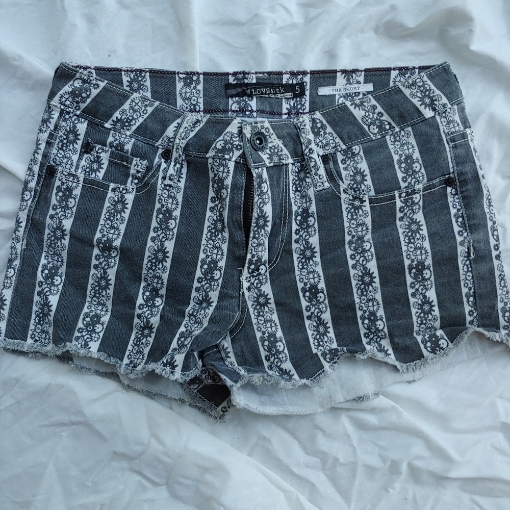 LOVESICK Women's Jean Shorts with Steampunk Design